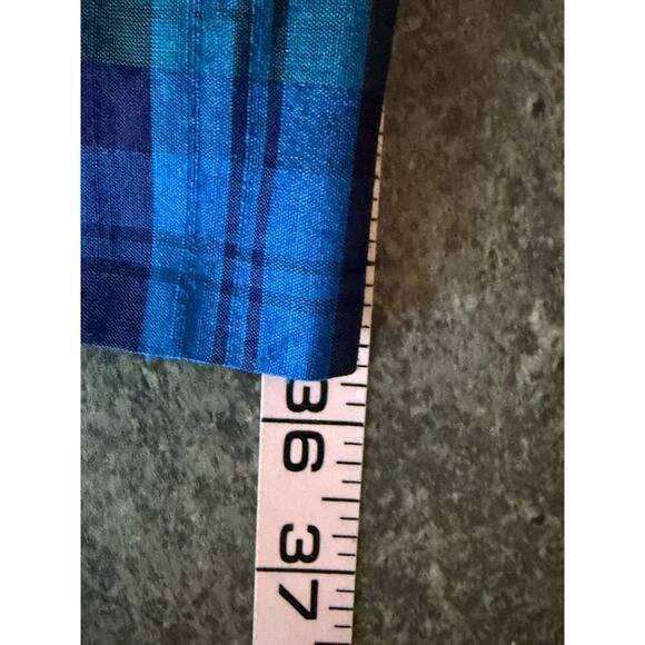 Vintage Susan Bristol 100% Silk Skirt Size 16 Plaid Pleated Blue Tartan Preppy - Picture 8 of 10